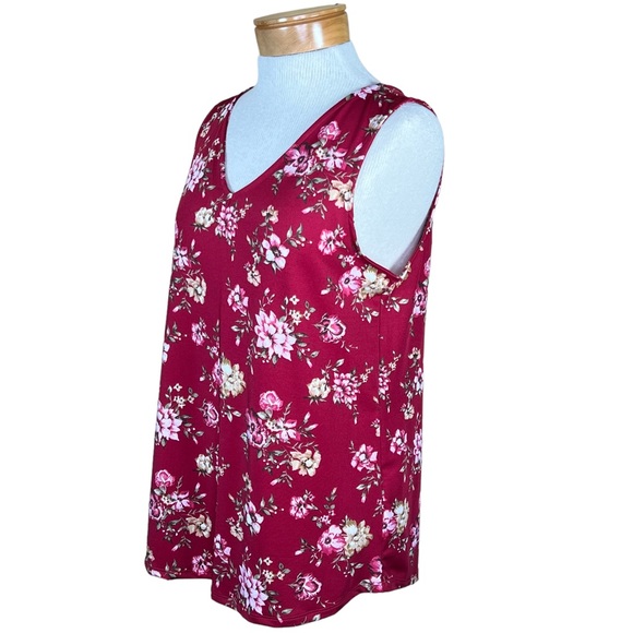 Stitch Fix Women’s Ampton Back Detail Sleeveless Burgundy Floral Knit Top M NWT - Picture 13 of 13